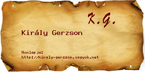 Király Gerzson névjegykártya