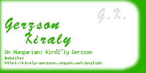 gerzson kiraly business card